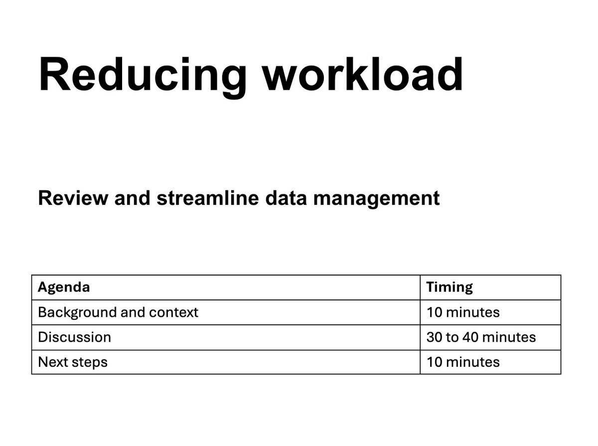 Review and streamline data management