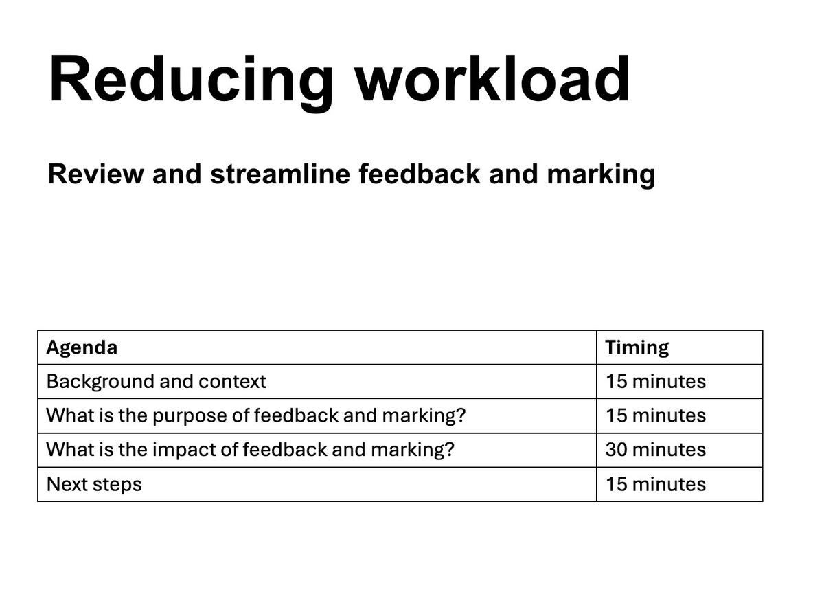 Review and streamline feedback and marking