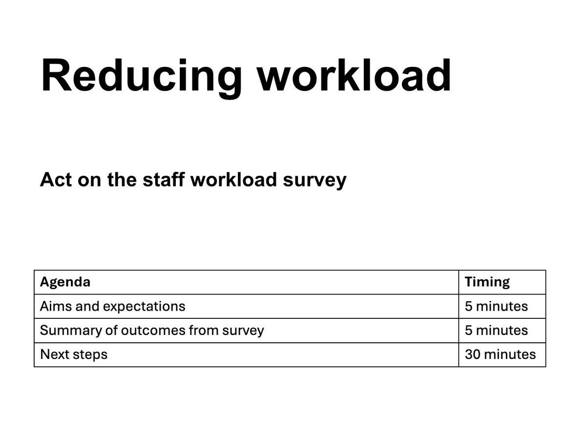 Act on your staff workload survey