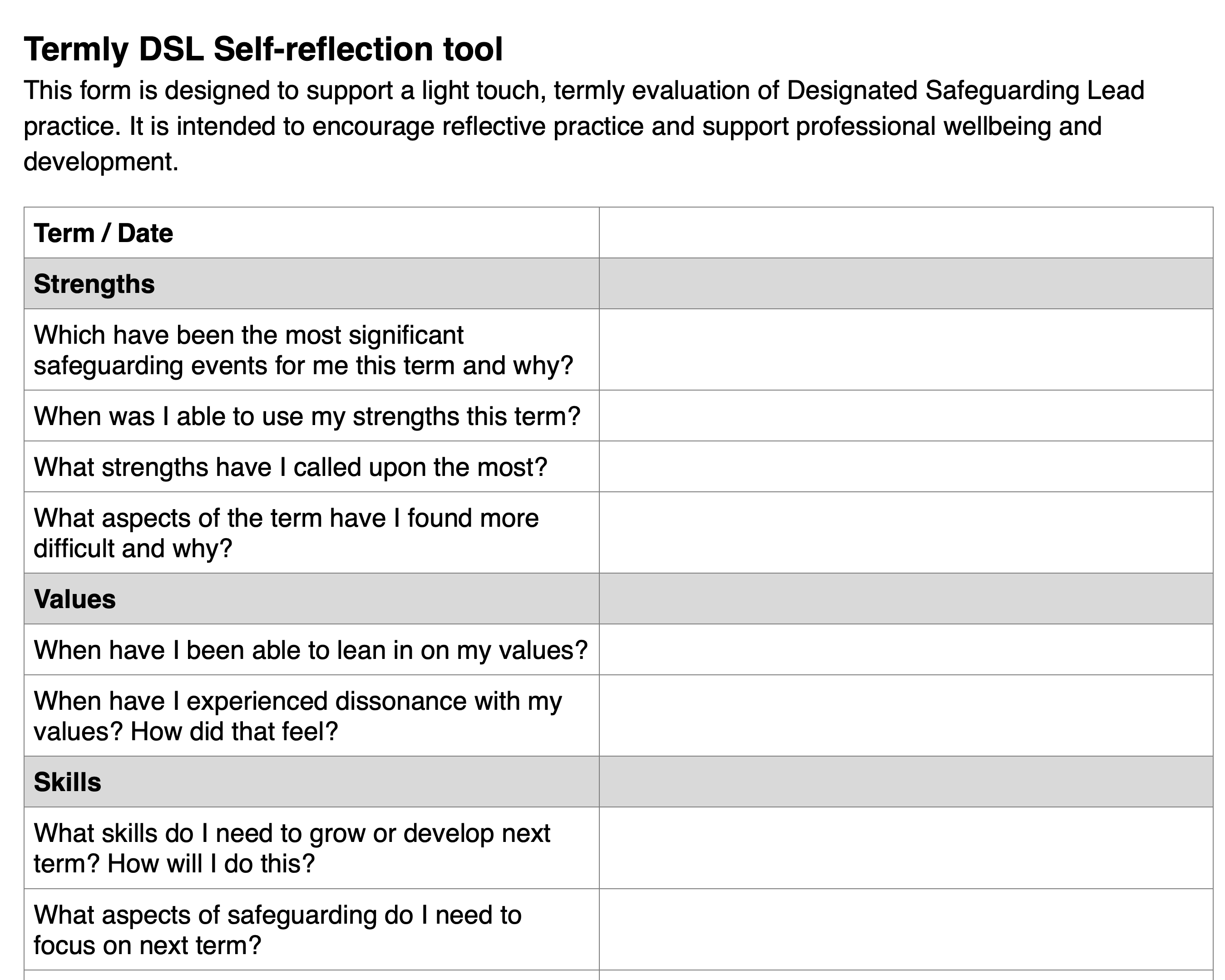 Preview of self-reflection for DSLs document